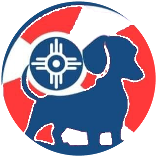 ICT Dachshunds logo — a dachshund on the Wichita flag